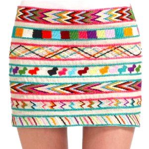 Embroidered miniskirt